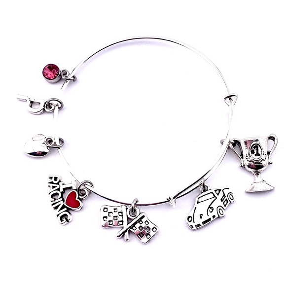 I Love Racing Charm Bracelet Race Car - Picture 4 of 5